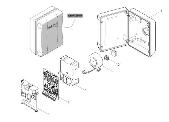 faac spare parts page for e034