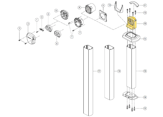 fadini spare part photocell support column or wall mounting 55013