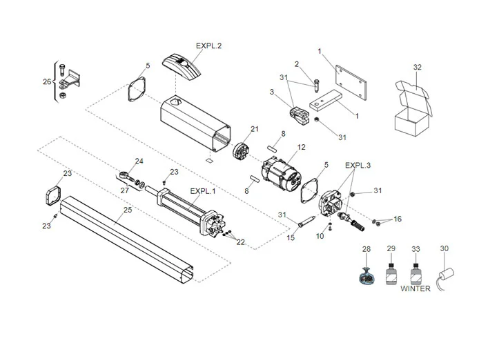 faac spare parts page for motor 422 sbs