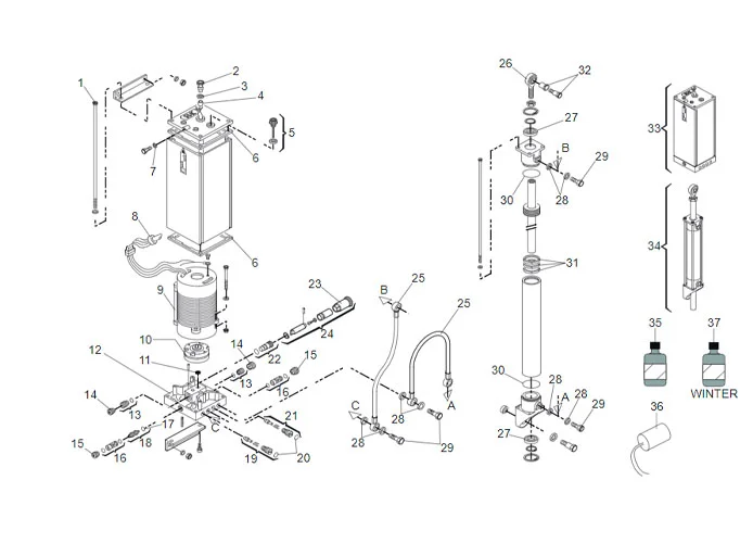 faac spare parts page for barriers 615 standard