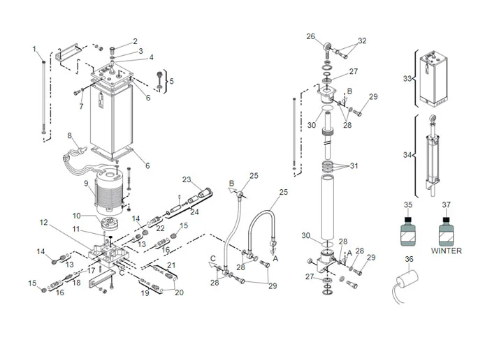 faac spare parts page for barriers 615 rapid