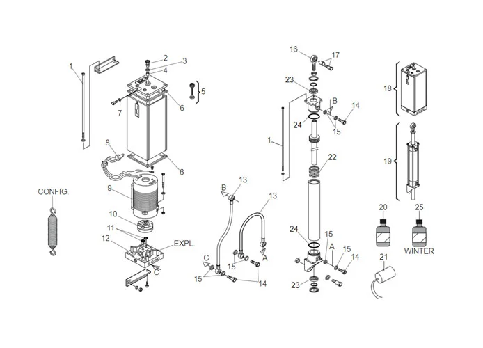 faac spare parts page for barriers 615 bpr standard