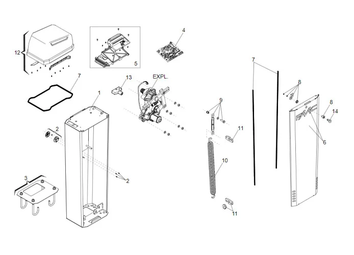 faac spare parts page for barriers b614