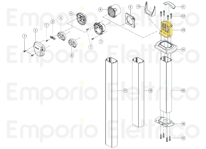 fadini spare part photocell support column or wall mounting 55013