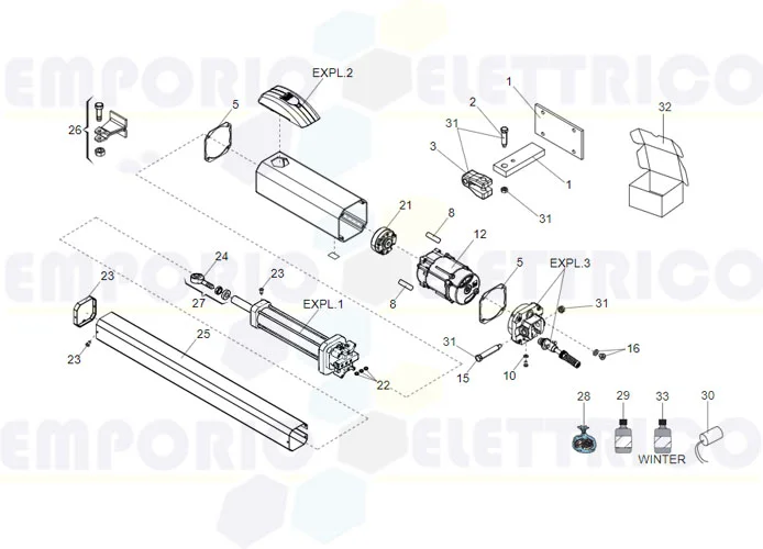 faac spare parts page for motor 422 sbs